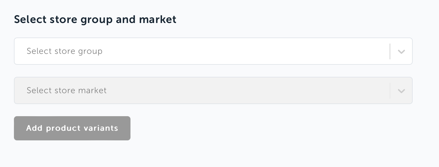 Select Store group and market