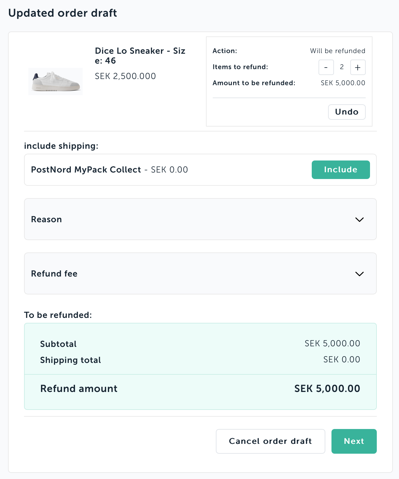 Refund draft