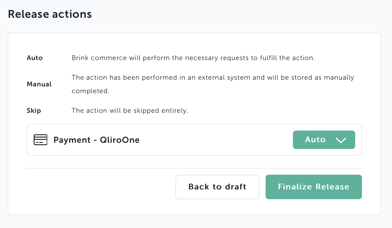 Release actions