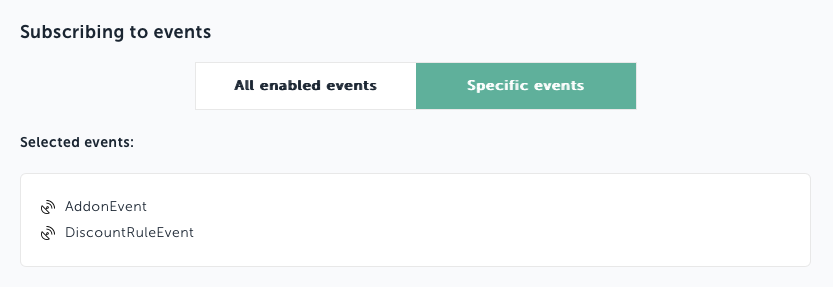Subscribing to events