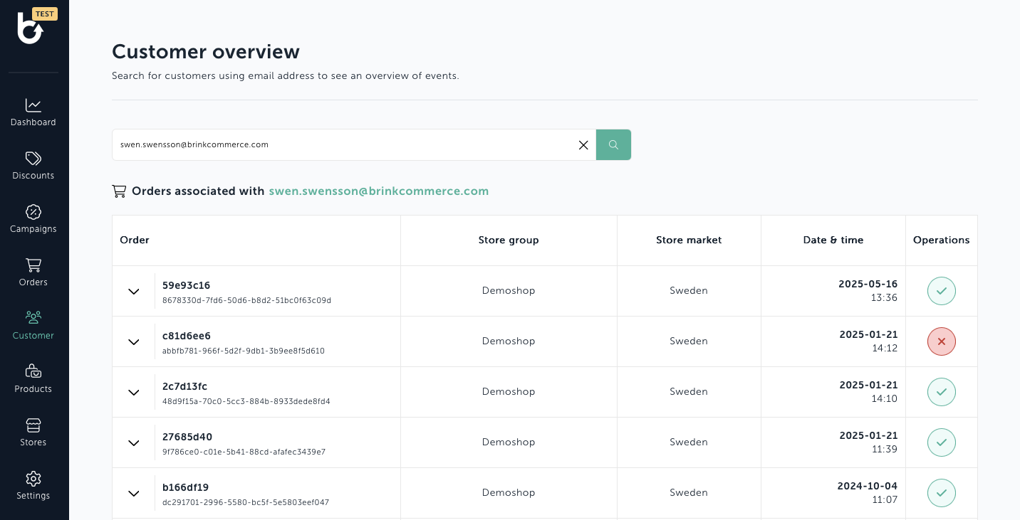 Customer Overview - Quickly view order state per customer