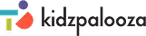 Kidzpalooza logo featuring colorful geometric shapes and black lowercase text.