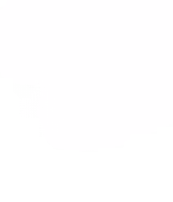 Abstract white cloud shape with dotted halftone pattern on transparent background.