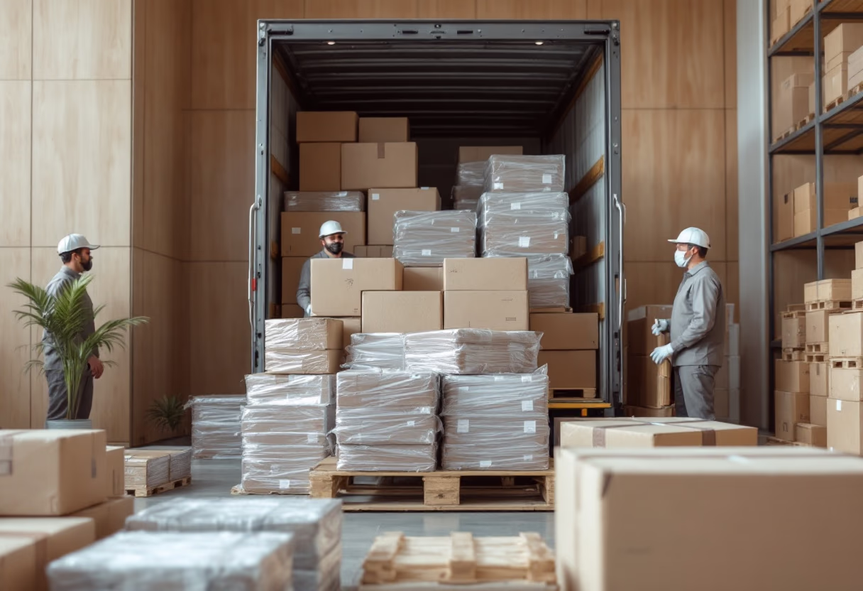image of loading cargo for a trucking company