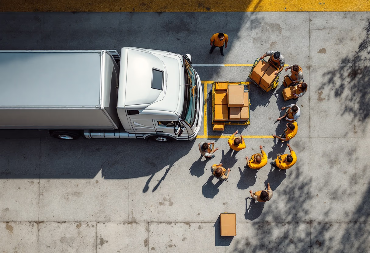 image of loading cargo for a trucking company