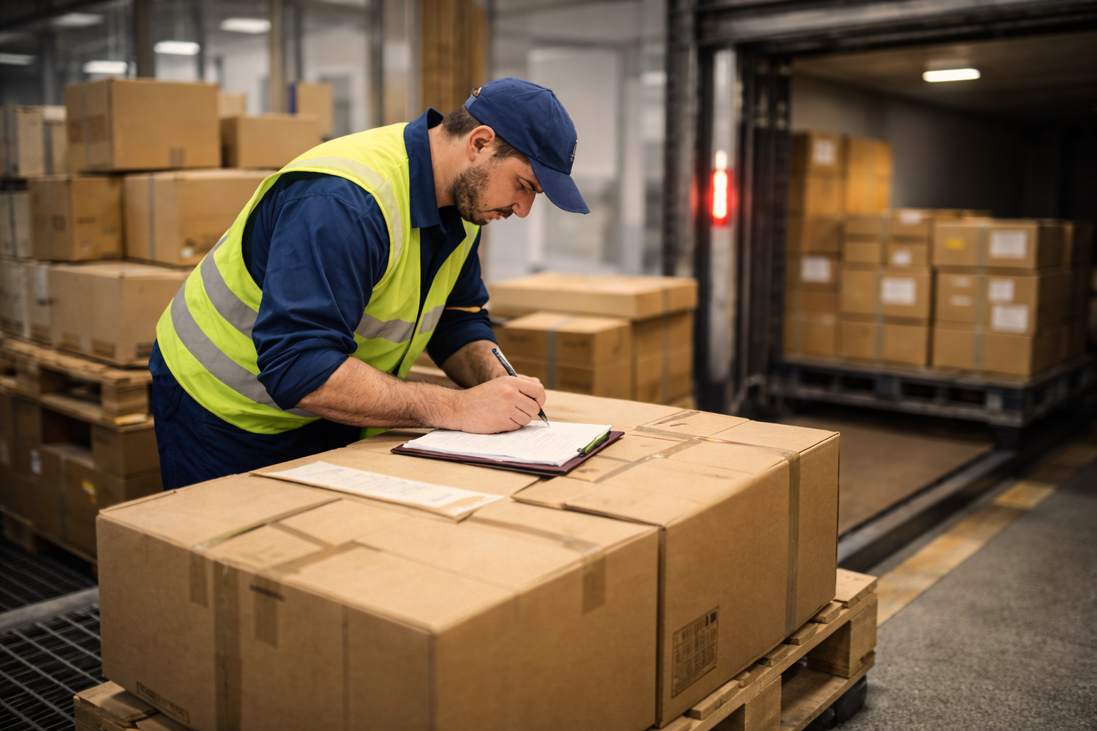 a high resolution photo of a conveyor belt in a manufacturing plant production line