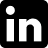 LinkedIn social media icon in black and white.