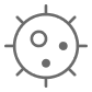 A small icon resembling a virus in grey