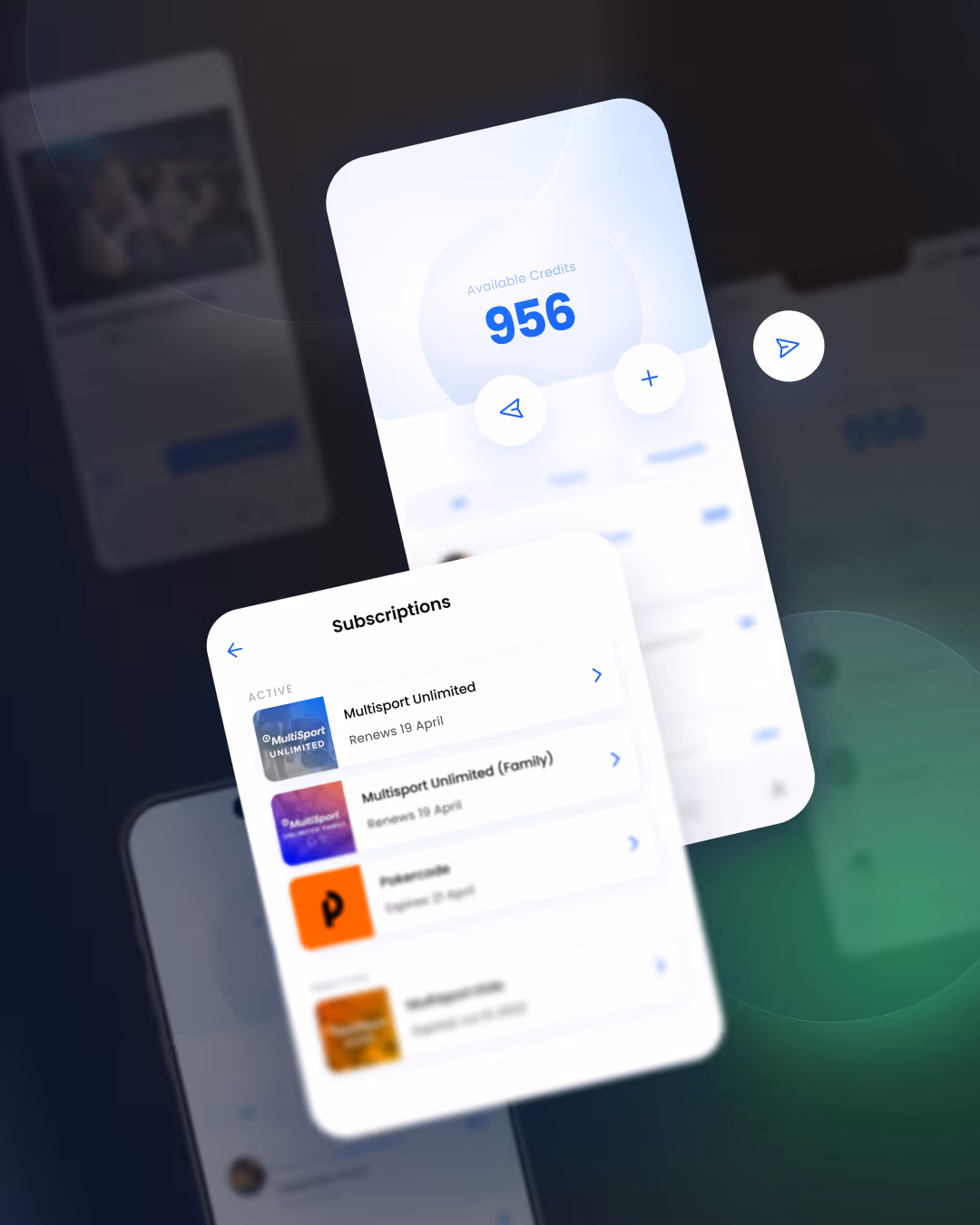 Masterhub Wallet — employee credit balance and active subscriptions