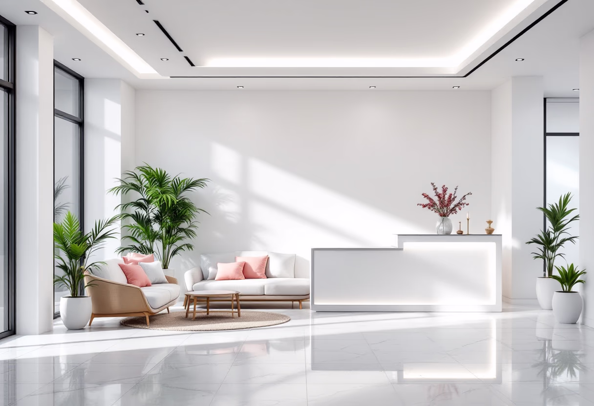 reception area for ai healthcare business