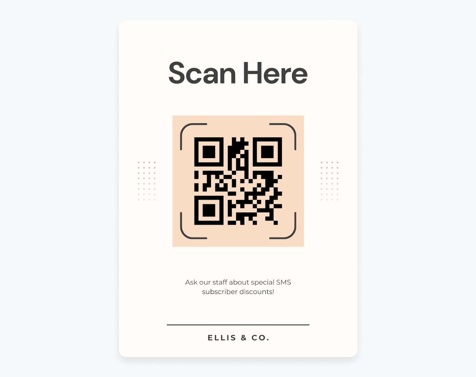 Visual of QR code SMS signup.