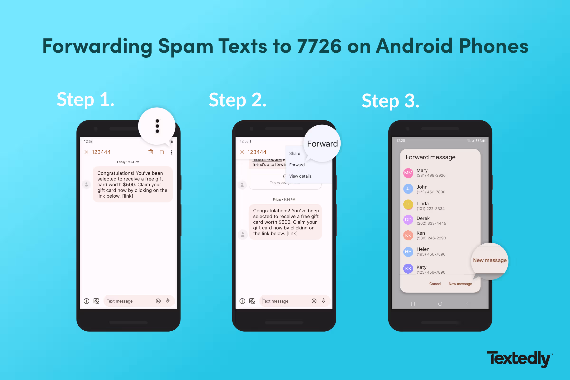 How to Forward a Spam Text to 7726 on an Android Phone.