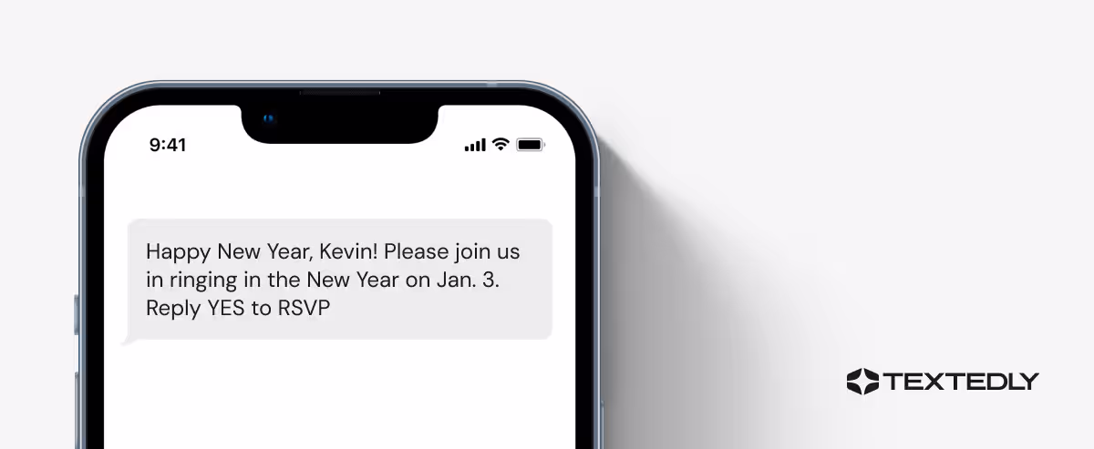 Holiday invitation text message.