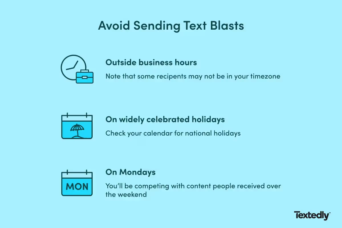 Image illustrating when to avoid sending mass texts.