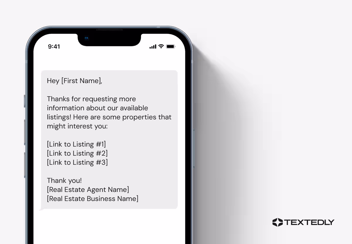 Information request script for real estate.