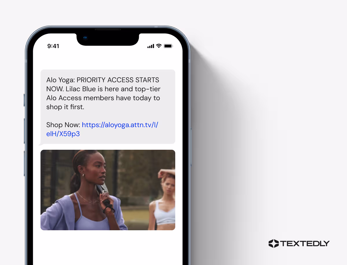 A loyalty SMS marketing example.