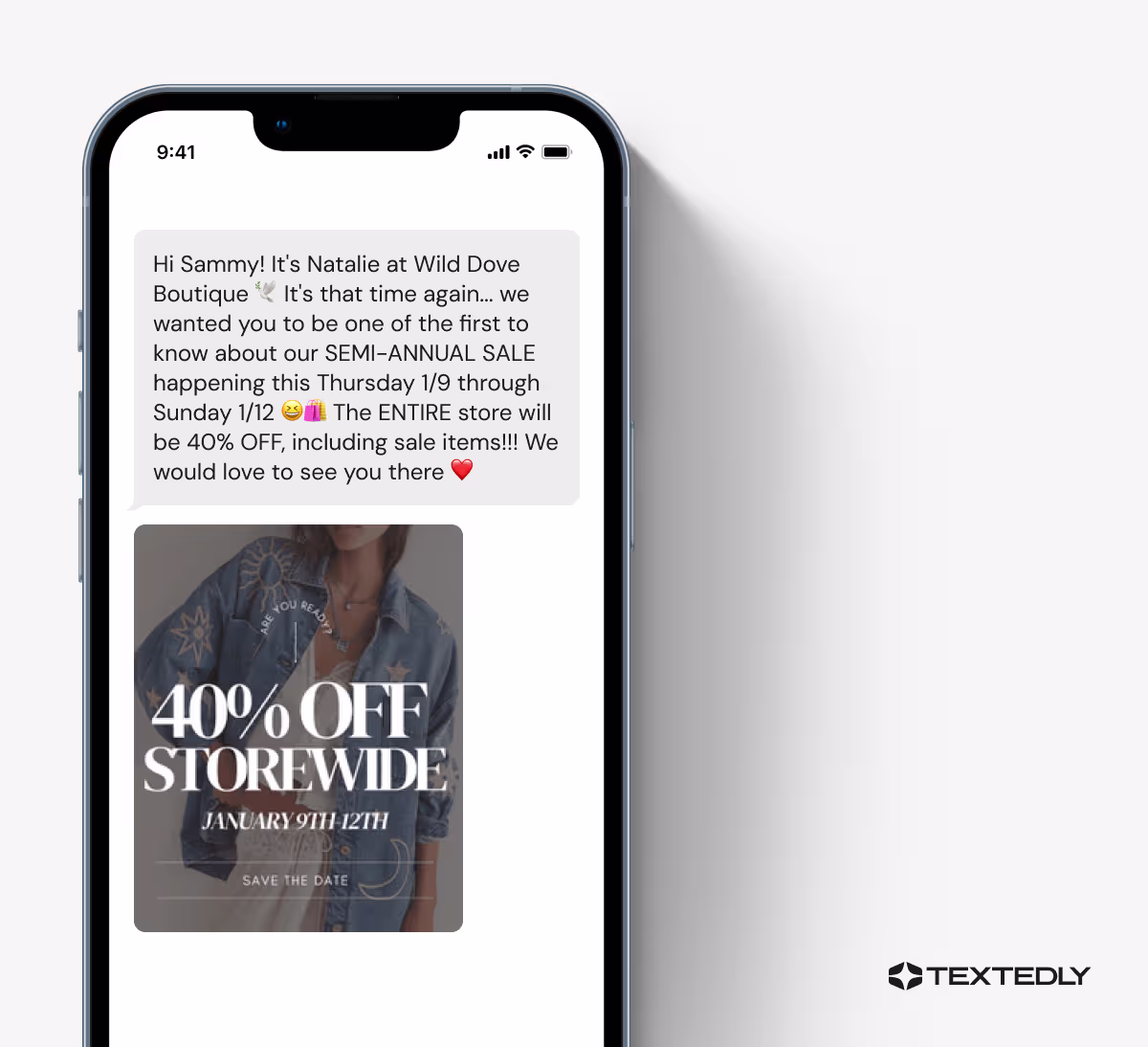 A marketing text message from Solidcore.