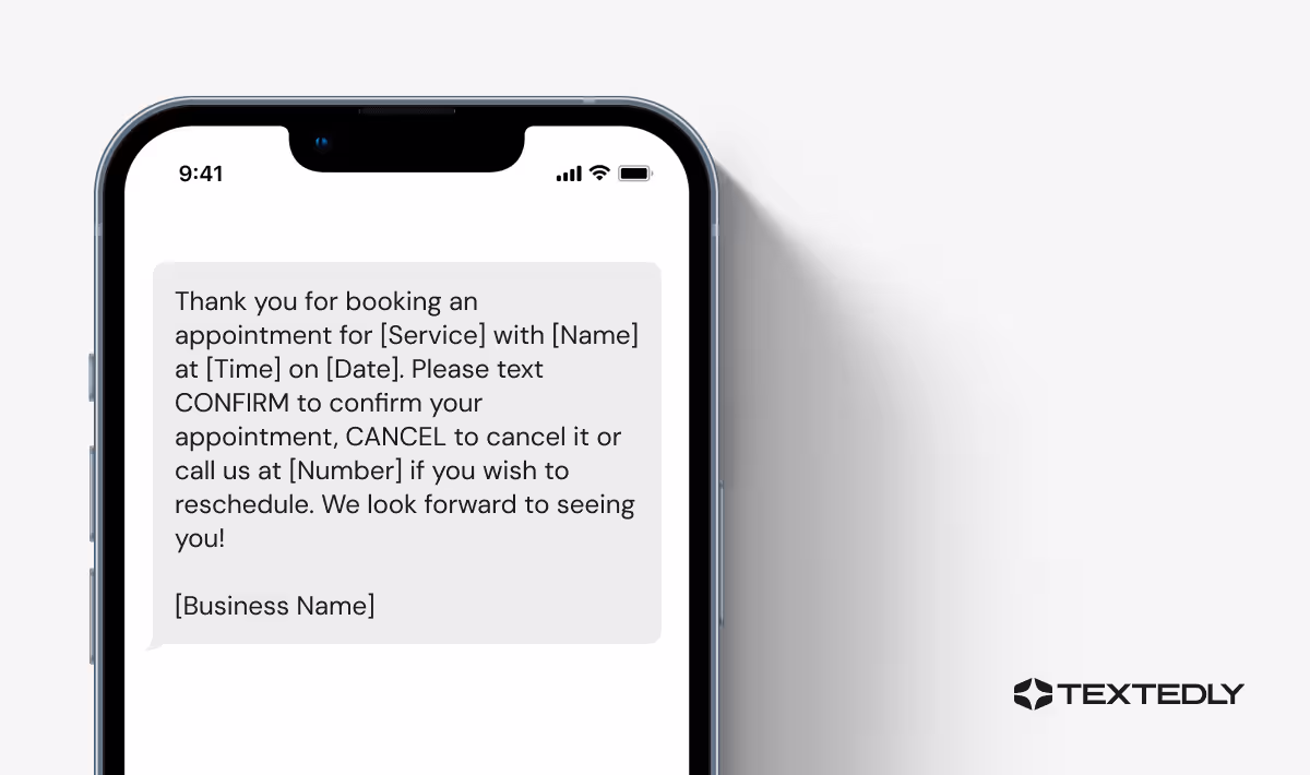 Give customers the option to reply to appointment confirmation texts with two way texting.
