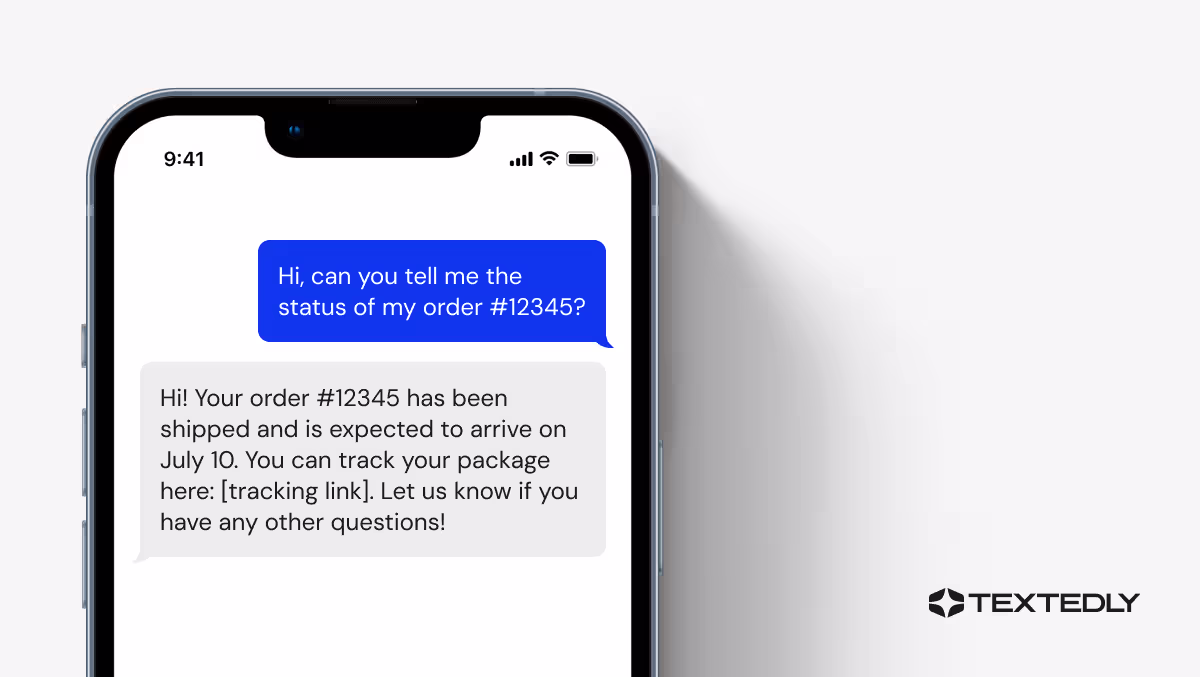 SMS for Customer Services example: Retail Order Update