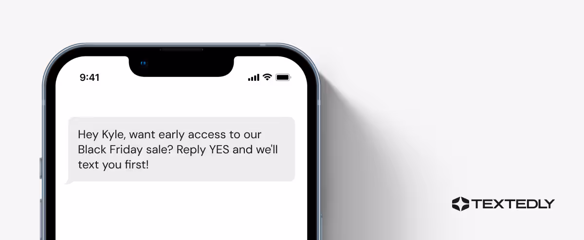 Visual of an SMS that encourages responses from subscribers.