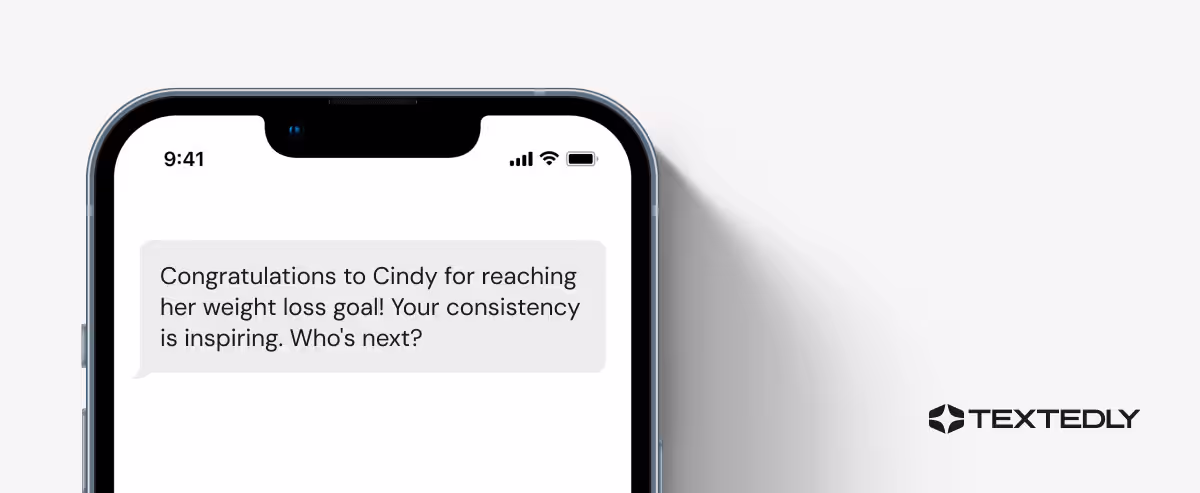 A motivational SMS example for coaching classes.