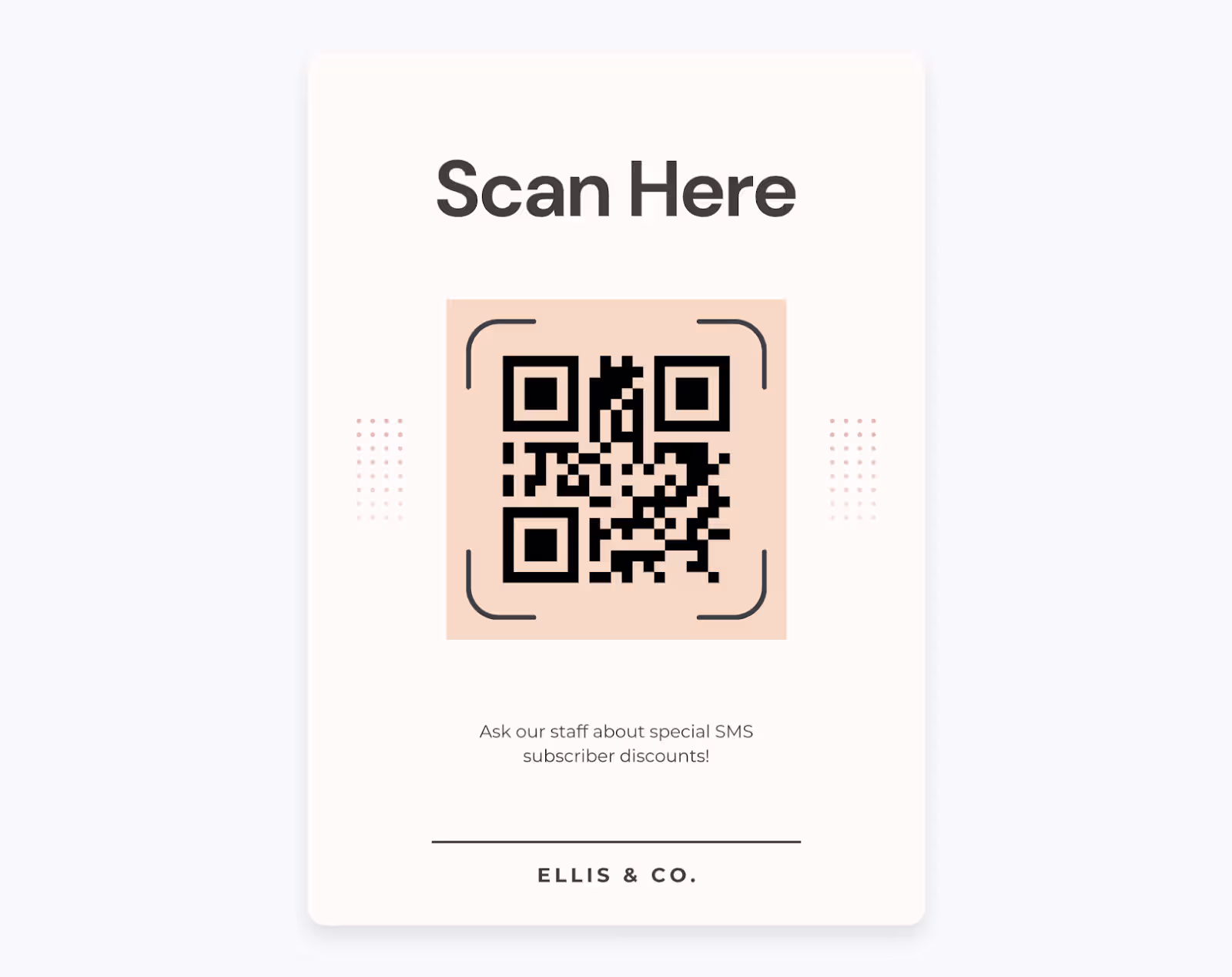 Visual of QR code SMS signup.