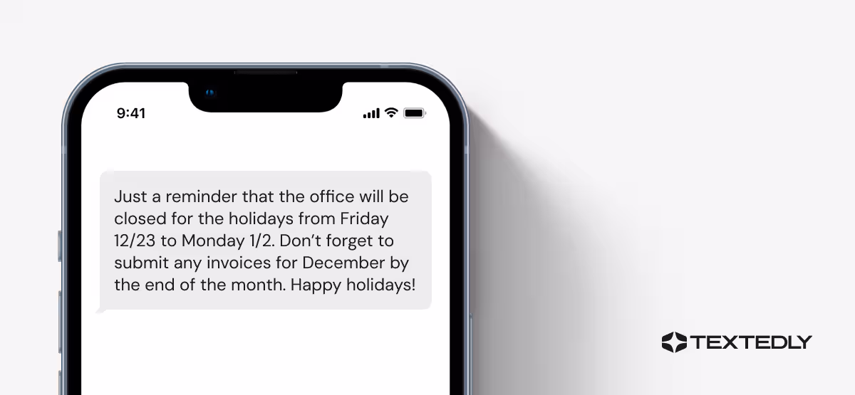 Example of limiting texting to essential information.