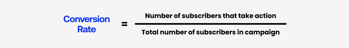 Formula to calculate a conversion rate KPI.