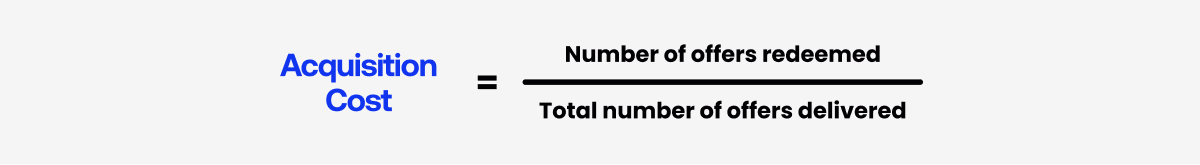 Formula for calculating subscriber acquisition cost KPI.