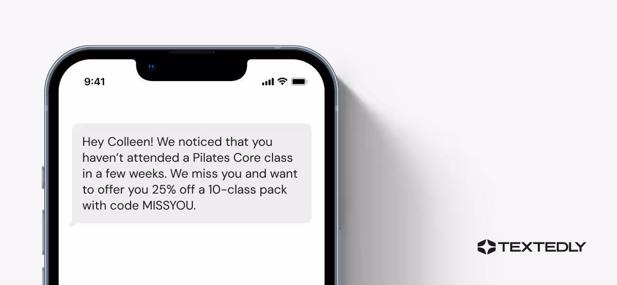 A re-engagement SMS campaign example.