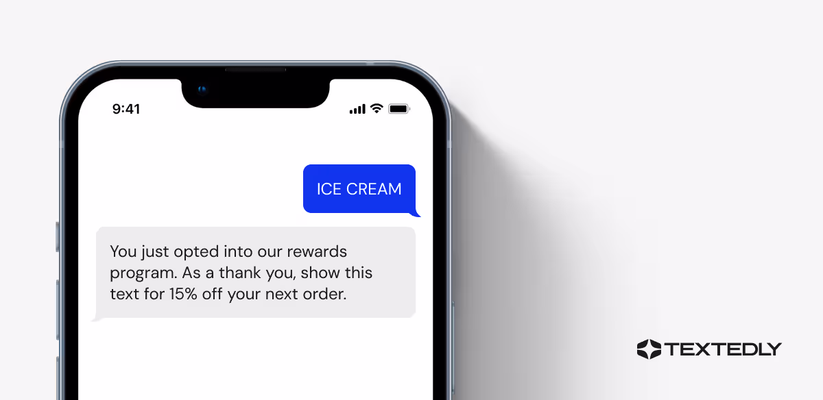 Opt-in text example graphic.