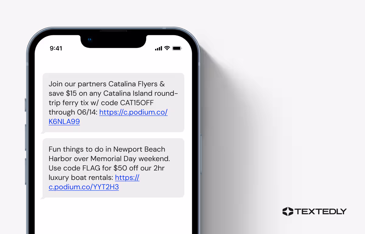An example of an exclusive deal alert.