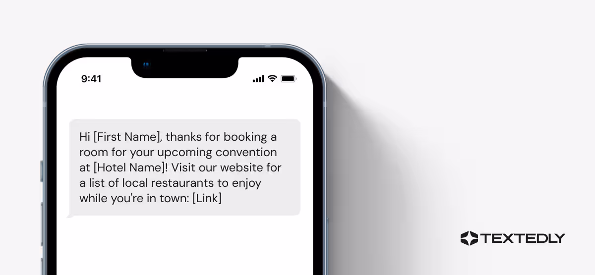 Example of a personalized marketing text message.