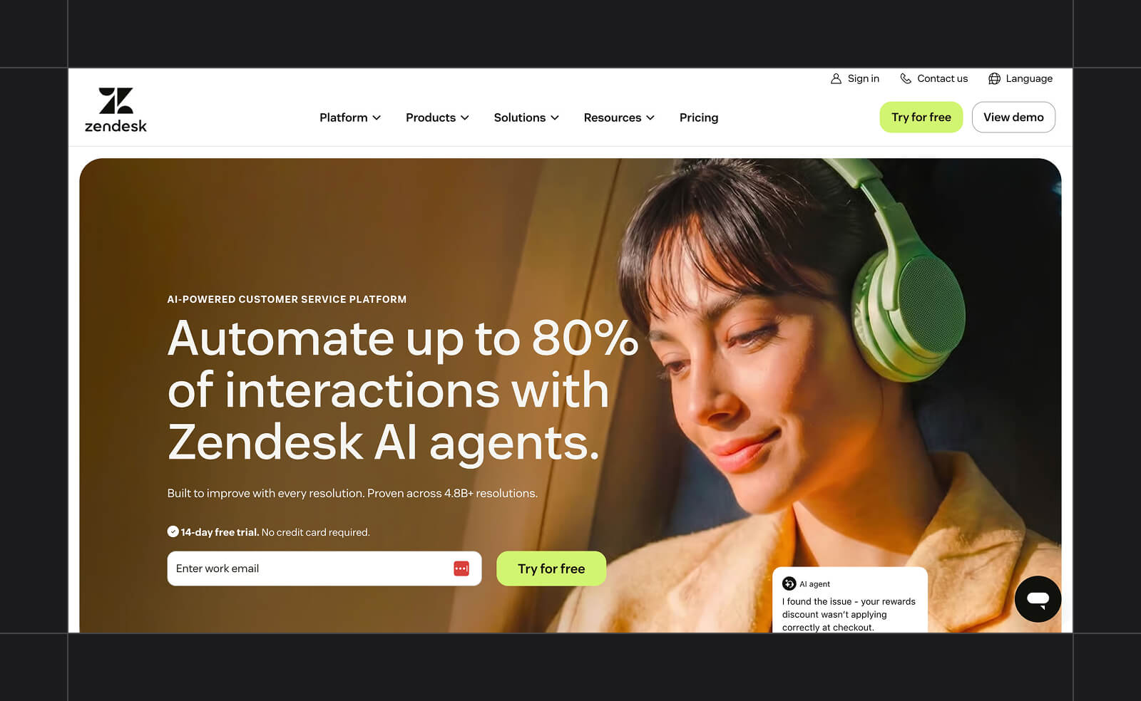 Zendesk AI screenshot