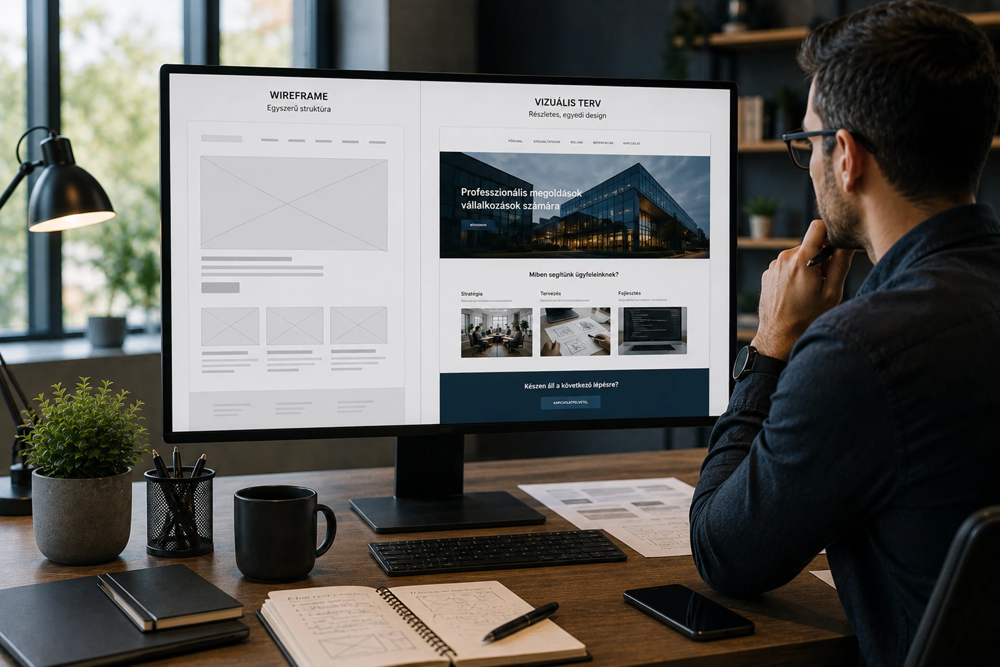 Egyedi UX/UI webdesign és weboldalstruktúra tervezése vállalkozás számára