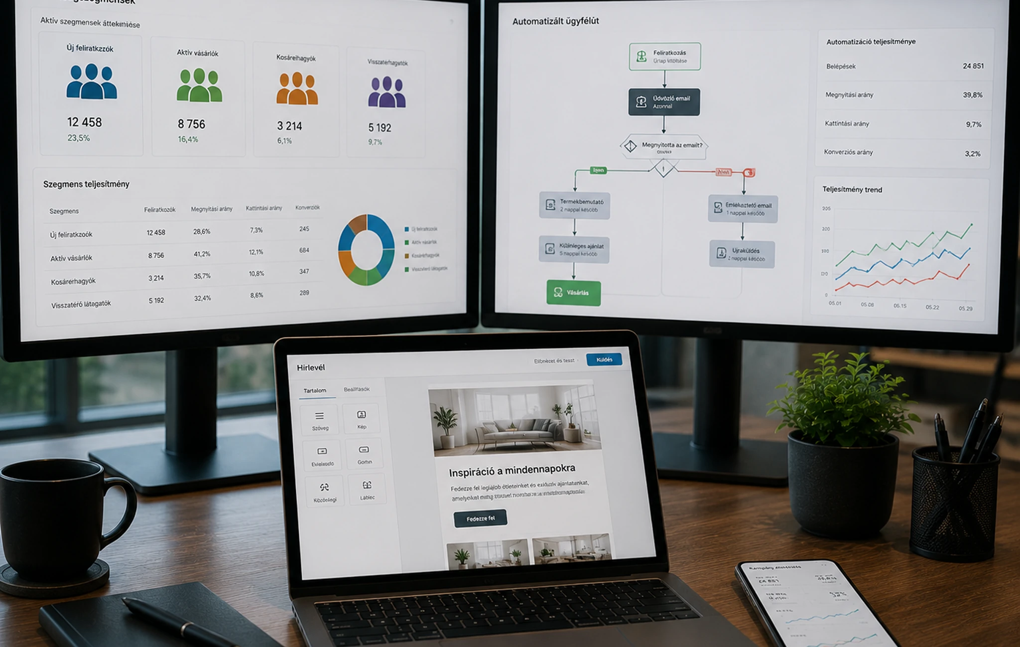 Email marketing szegmentálás és automatizált hírlevél ügyfélút tervezése
