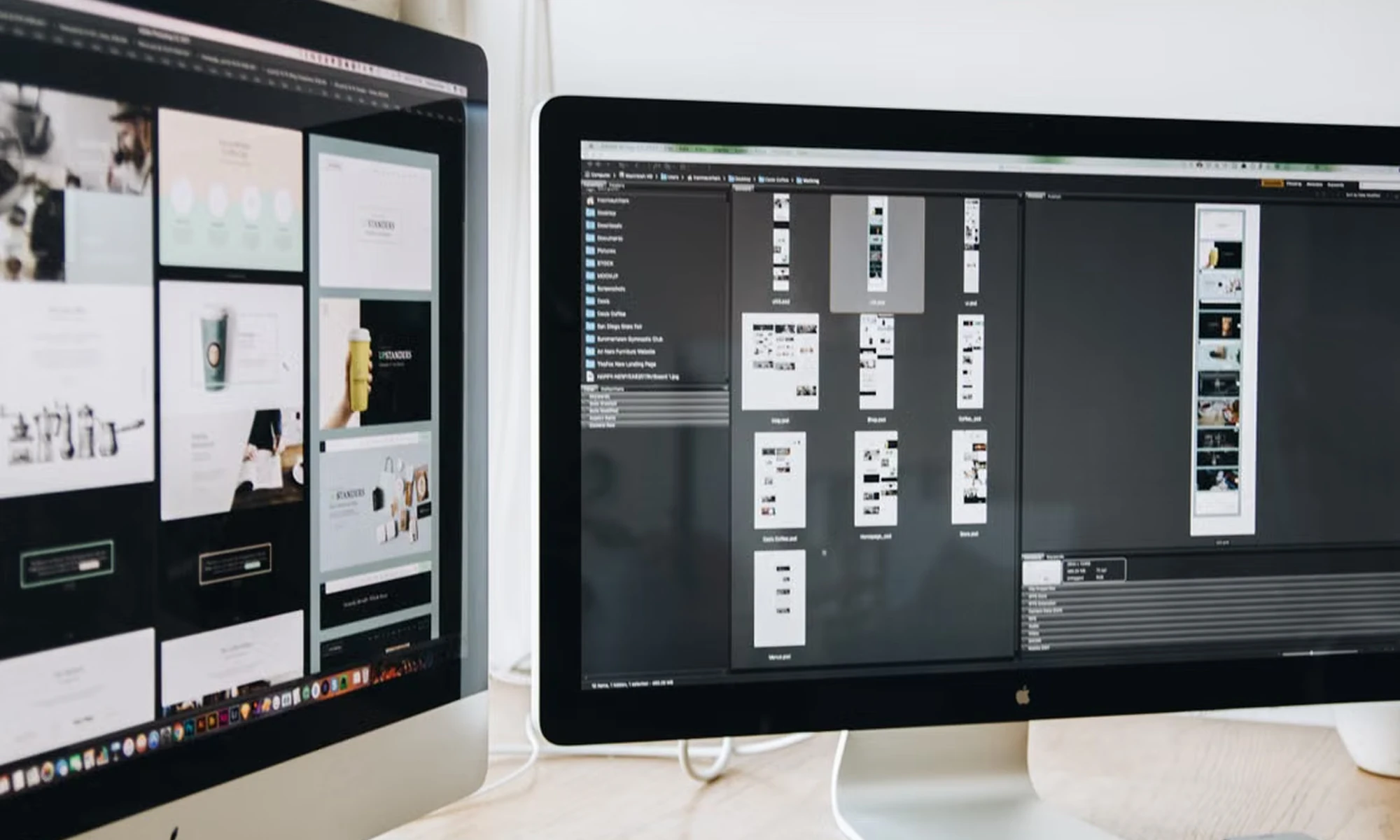Régi vállalati weboldal modern UX/UI redesign előtti és utáni változata