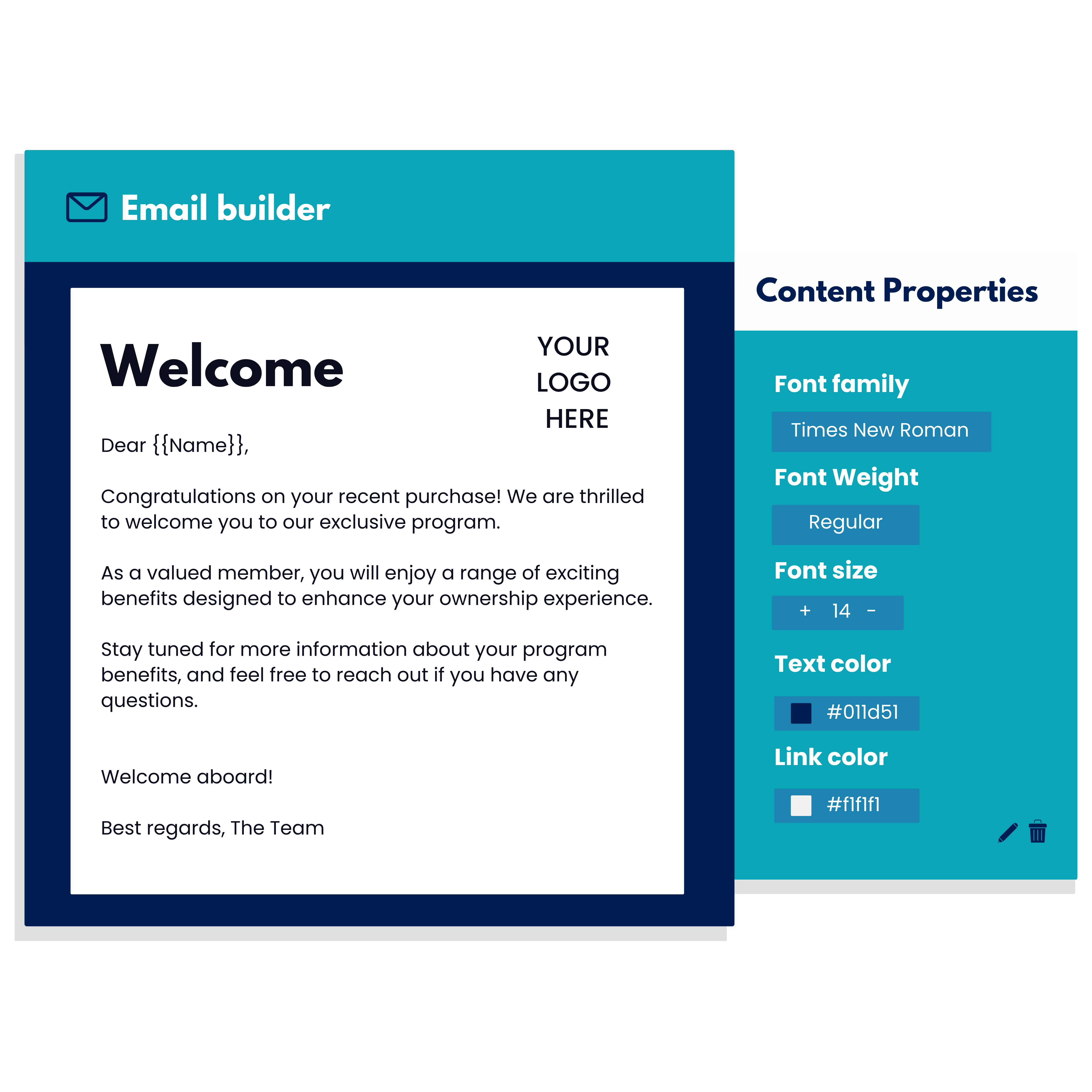 Visual Email Builder on Communications Engine