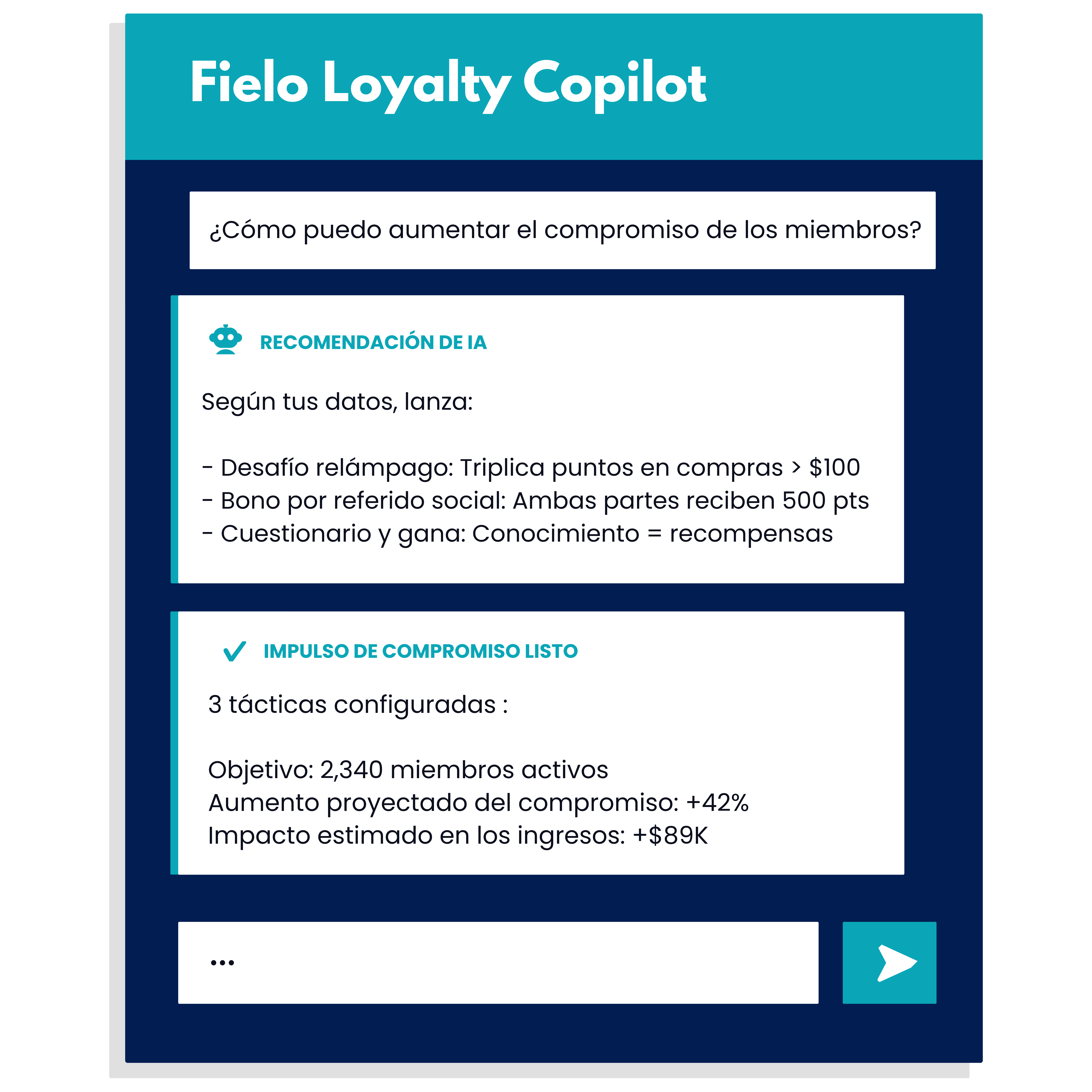 Captura de pantalla de Fielo Loyalty Copilot