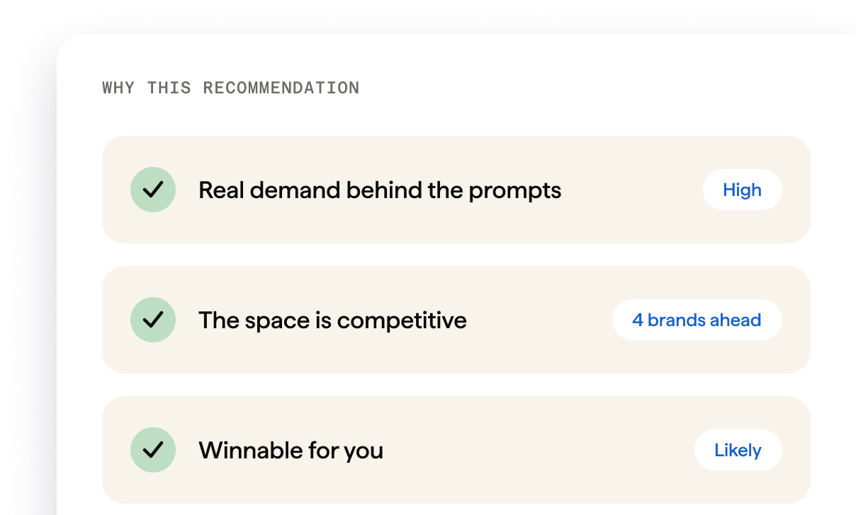 Why this recommendation panel