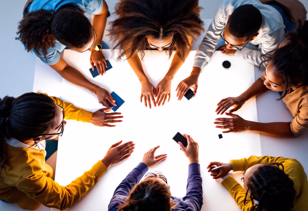 image of students collaborating on a project (for a edtech)