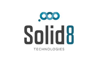 Solid8 Technologies logo with stylized blue interconnected circles above the text.