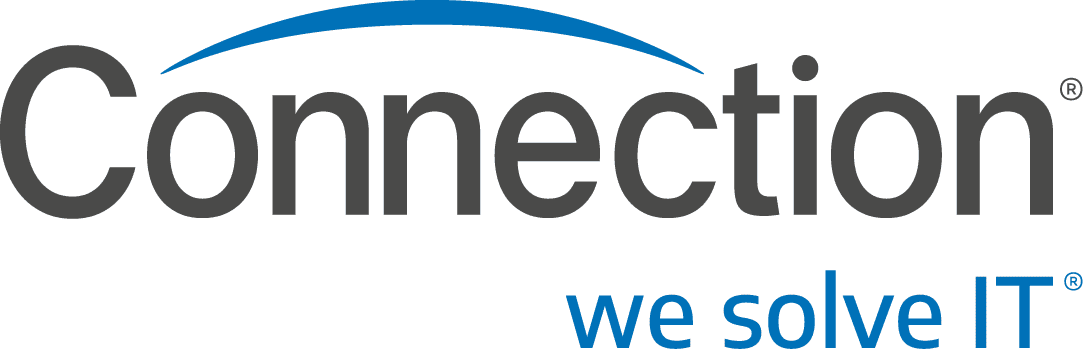 Connection logo with a blue arc above and the tagline 'we solve IT' below