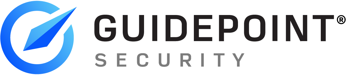 GuidePoint Security logo with blue compass icon and text.