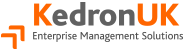 KedronUK logo with orange and gray text and tagline Enterprise Management Solutions.