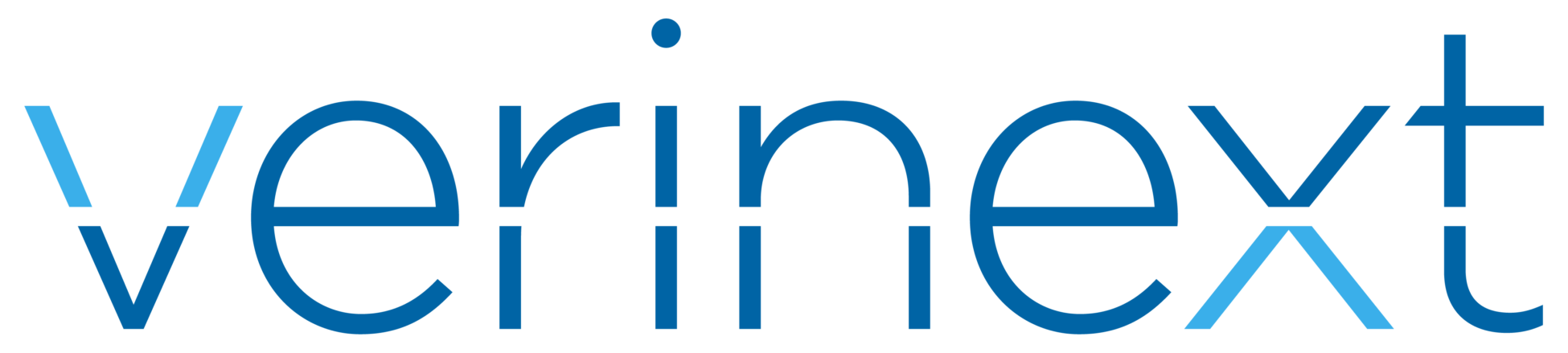 Verinext company logo with stylized blue text.