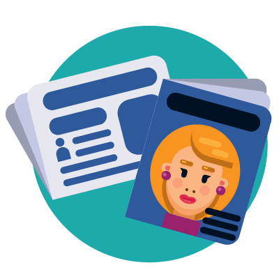 an icon depicting a newspaper and a magazine, both representing print advertising