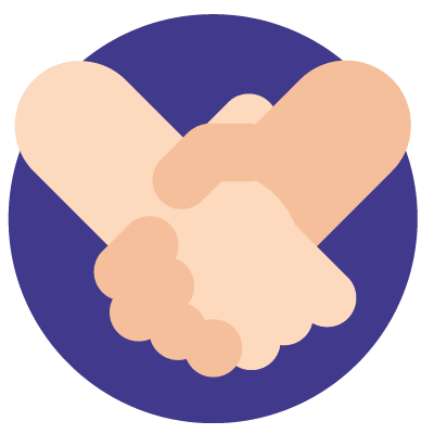 Two hands in a handshake representing trust and credibility