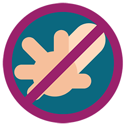 A "hands off" sign