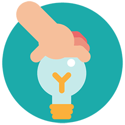 A hand stealing an idea lightbulb